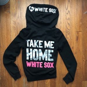 ❤️ VS PINK Bling Perfect Zip WHITE SOX ❤️ y2k